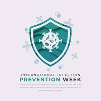 International Infection Prevention Week Paper cut style Vector Design Illustration for Background, Poster, Banner, Advertising, Greeting Card