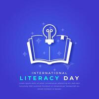 International Literacy Day Paper cut style Vector Design Illustration for Background, Poster, Banner, Advertising, Greeting Card