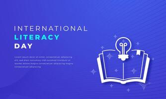 International Literacy Day Paper cut style Vector Design Illustration for Background, Poster, Banner, Advertising, Greeting Card