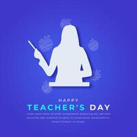 Happy Teacher's Day Paper cut style Vector Design Illustration for Background, Poster, Banner, Advertising, Greeting Card