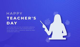 Happy Teacher's Day Paper cut style Vector Design Illustration for Background, Poster, Banner, Advertising, Greeting Card