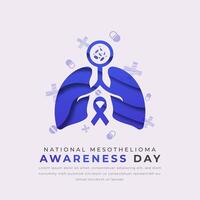 National Mesothelioma Awareness Day Paper cut style Vector Design Illustration for Background, Poster, Banner, Advertising, Greeting Card