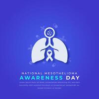 National Mesothelioma Awareness Day Paper cut style Vector Design Illustration for Background, Poster, Banner, Advertising, Greeting Card