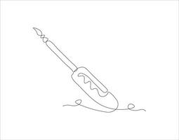 Continuous Line Drawing Of Screwdriver. One Line Of Screwdriver. Screwdriver Continuous Line Art. Editable Outline. vector