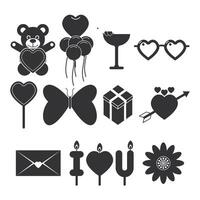 Collection of Romantic Heart Silhouettes. Suitable for content on Valentine's Day. vector