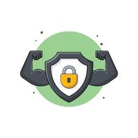 Strong Security Vector Illustration. Cyber Security and Data Protection Concept Design