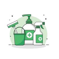 Surface Cleaning Equipment Vector Illustration. Cleaning Products Concept Design