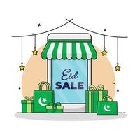 Eid Special Sale Concept Vector Illustration for Social Media Post