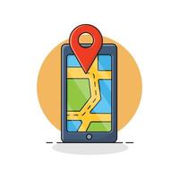 Online Mobile Map Application Vector Illustration. Navigation Concept Design