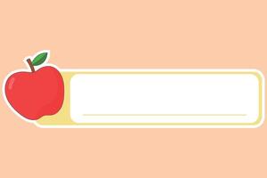 cute name tag label sticker with fruit illustration vector