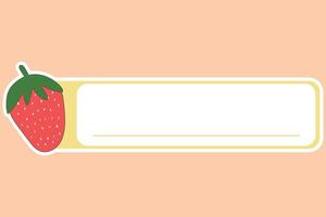 cute name tag label sticker with fruit illustration vector