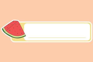 cute name tag label sticker with fruit illustration vector