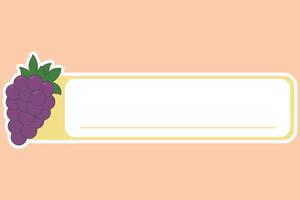 cute name tag label sticker with fruit illustration vector