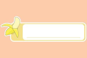 cute name tag label sticker with fruit illustration vector