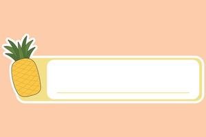 cute name tag label sticker with fruit illustration vector