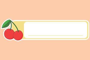 cute name tag label sticker with fruit illustration vector