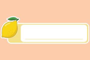 cute name tag label sticker with fruit illustration vector