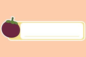 cute name tag label sticker with fruit illustration vector