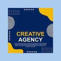 social medios de comunicación enviar modelo diseño en azul y amarillo para creativo agencias vector