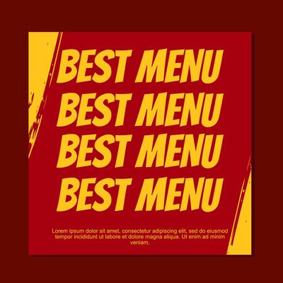 red and yellow social media post template design for food promotion