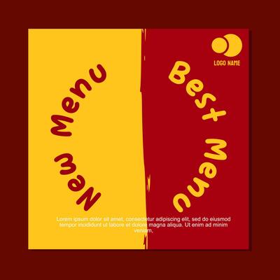 red and yellow social media post template design for food promotion