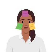 woman face with paper for a message. vector