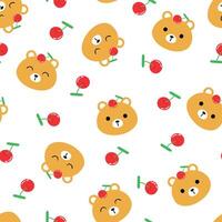 Seamless pattern with cute cartoon bears for fabric print, textile, gift wrapping paper. children's colorful vector, flat style vector