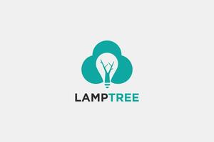 lámpara árbol mínimo logo vector