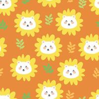 Seamless pattern with cute cartoon bears for fabric print, textile, gift wrapping paper. children's colorful vector, flat style vector