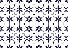 Symbol geometric dark blue flowers on white background seamless fabric ethnic pattern for cloth carpet wallpaper wrapping etc. vector