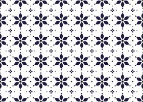 Symbol geometric dark blue flowers on white background seamless fabric ethnic pattern for cloth carpet wallpaper wrapping etc. vector