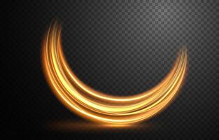 Elegant Gold Wavy Line of Light with A Pattern, Isolated and Easy to Edit, Vector Illustration