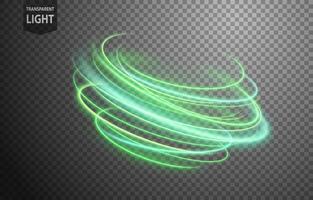 Abstract Green Twist of Light with A Background, Isolated and Easy to Edit, Vector Illustration