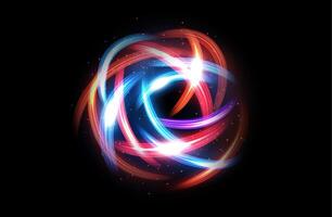 Abstract Ring Light Effect Isolated On Dark Background, Vector Illustration