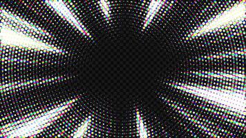 Halftone White Rays Zoom In Motion Effect, PNG Ready, Vector Illustration