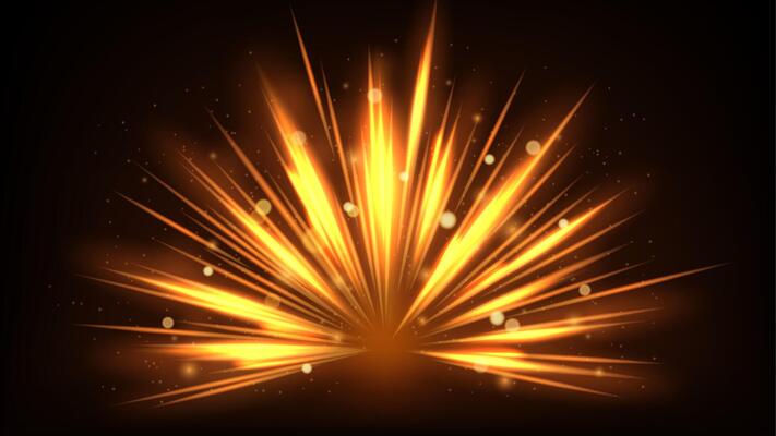 Golden Rays Rising on Dark Background. Suitable For Product Advertising, Product Design, and Other, Vector Illustration