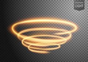 Abstract Gold Vortex of Light with A Background, Isolated and Easy to Edit, Vector Illustration