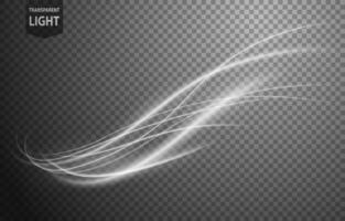 Abstract White Wavy Line of Light with A Background, Isolated and Easy to Edit, Vector Illustration