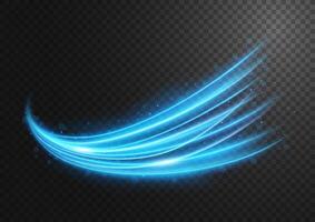 Abstract Blue Line of Light with Blue Sparks, on A Background, Isolated and Easy to Edit, Vector Illustration