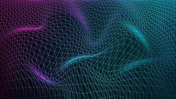 Geometric Dynamic Wave, 3D Wireframe, Vector Illustration
