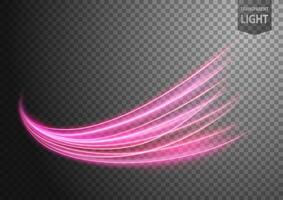 Abstract Pink Wave of Light with A Background, Isolated and Easy to Edit, Vector Illustration