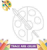 Hand-drawn trace and color for kids vector