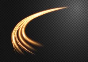 Abstract Gold Wave Line of Light with A Background, Isolated and Easy to Edit, Vector Illustration