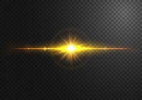 Abstract Sun Shines with Lens Flare and Blur in Motion Glow Glare. Isolated on Background, Vector Illustration