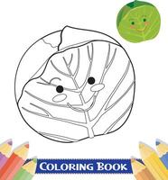 Hand drawn Vegetable coloring book vector