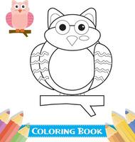 Hand drawn Owl coloring book vector