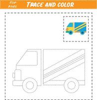 Hand-drawn trace and colour cars and vehicles vector