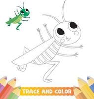 Hand-drawn trace and color for kids vector