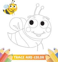 Hand-drawn trace and color for kids vector