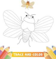 Hand-drawn trace and color for kids vector